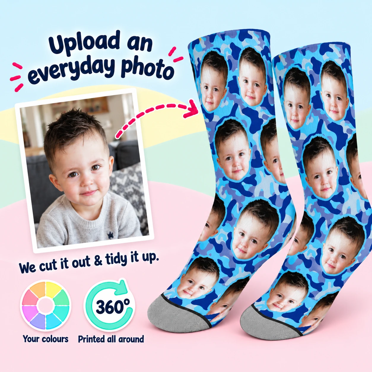 Blue Camo Socks