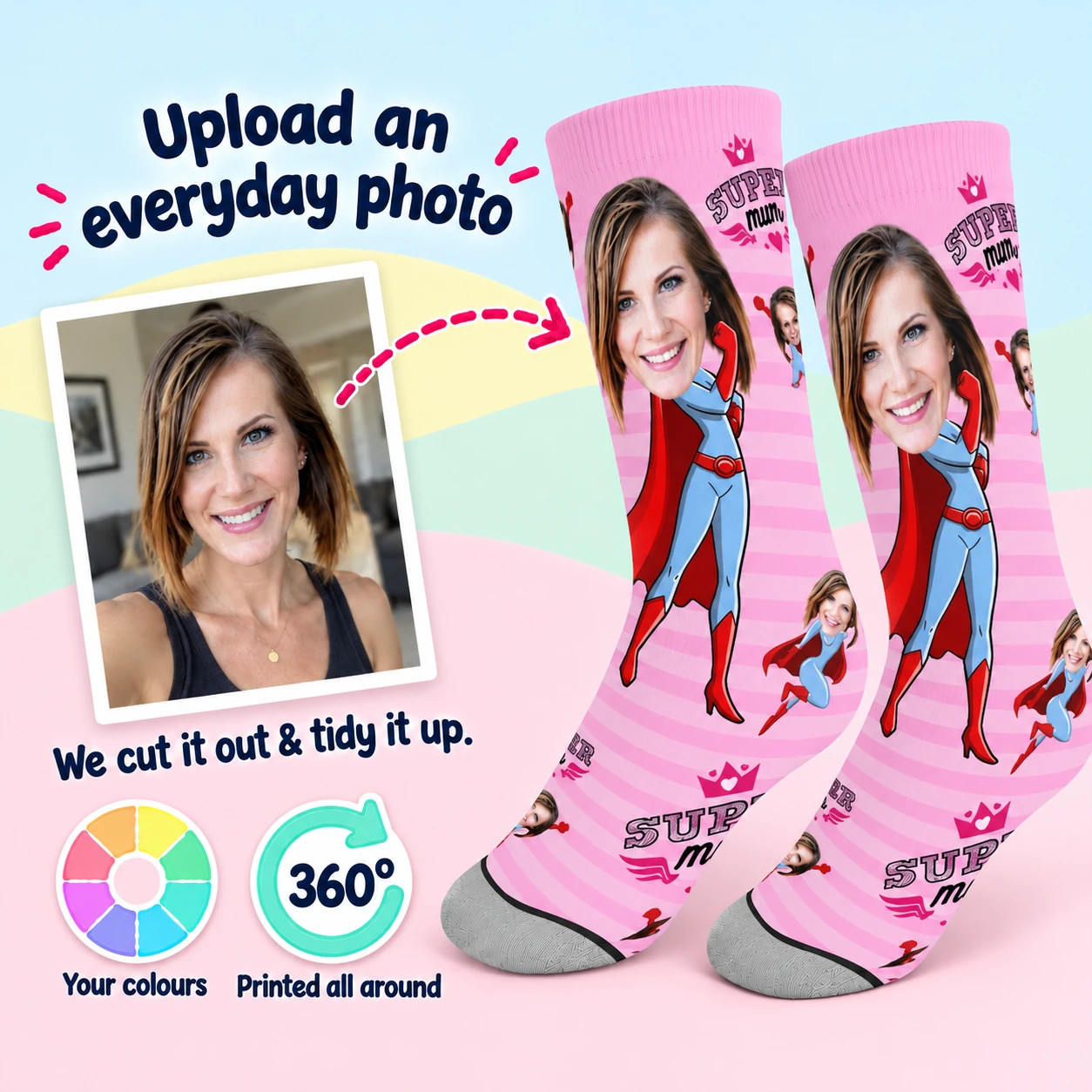 Superhero Mum Socks