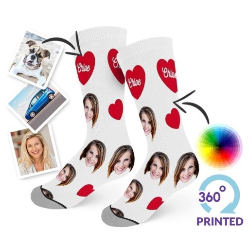 Hearts with Name Socks