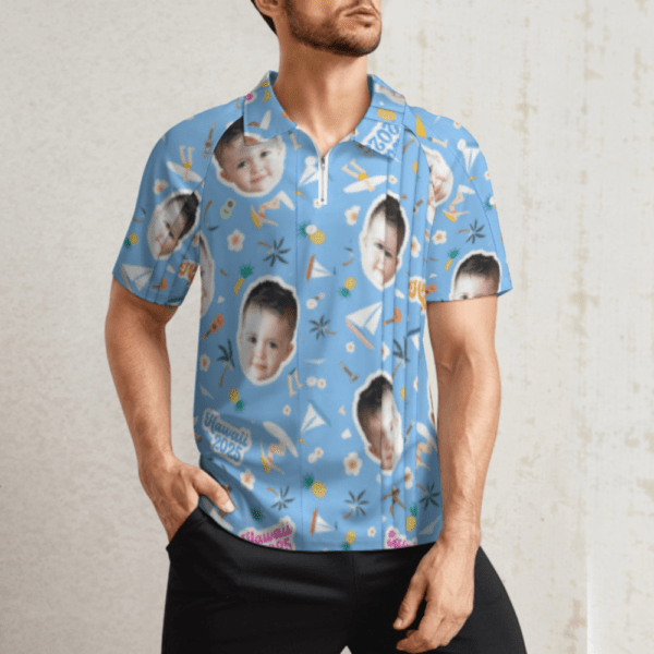 Men's Zipped Short-sleeve Sports Shirt - Image 5