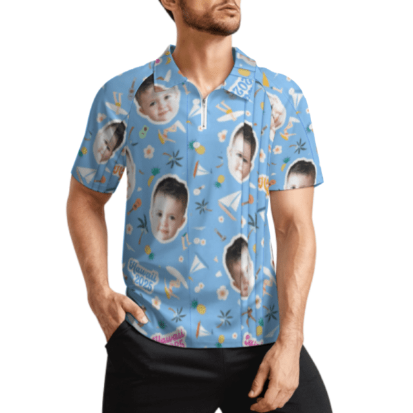 Men's Zipped Short-sleeve Sports Shirt