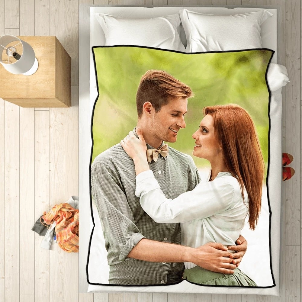 Custom Blanket With Love Heart Shape Photos,Personalized